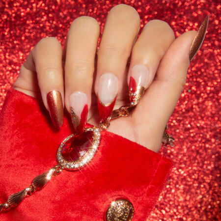 OPI Nail Art Look- Red-y for Gold