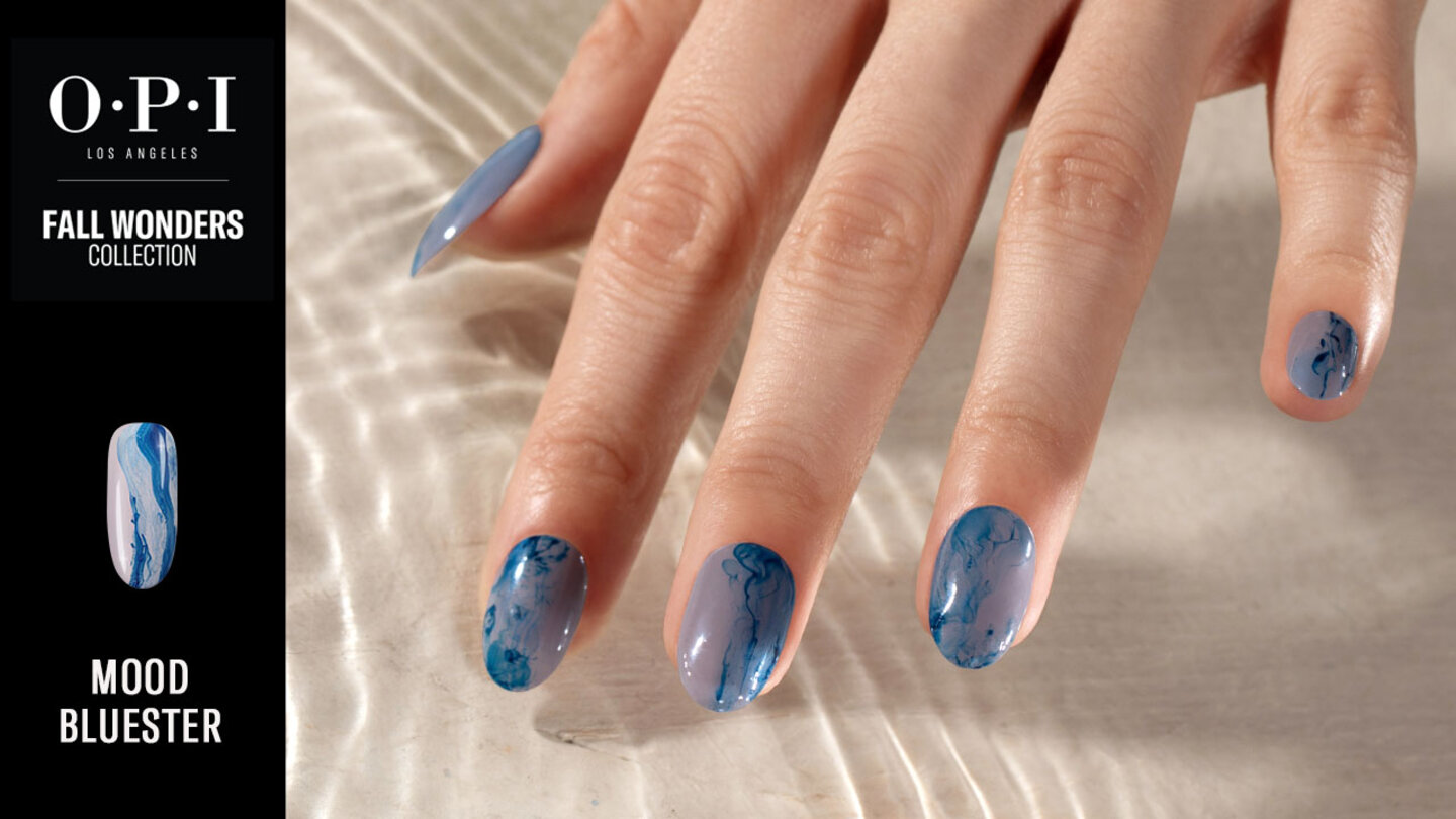 Water Marble Nail Art Step-by-Step Tutorial: Mood Bluester 