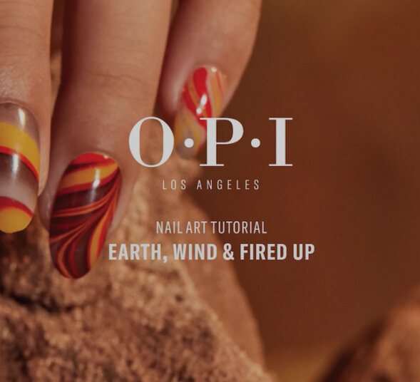 OPI Earthy Tones Swirl Nail Art: Earth, Wind, & Fired Up Video