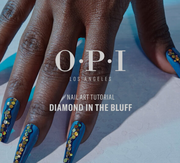 OPI Fierce Glitter Nail Art: Diamond in the Bluff Video